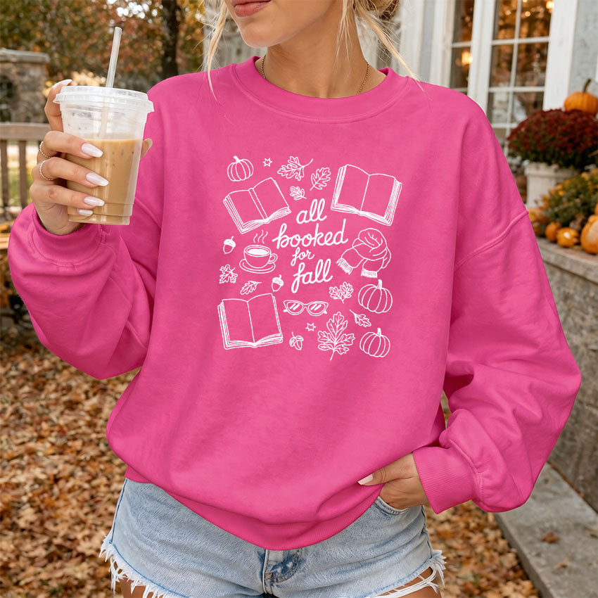 All Booked for Fall Gildan Crewneck Sweatshirt