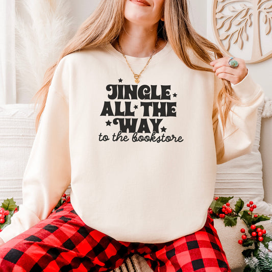 Jingle All The Way To The Bookstore Lightweight Comfort Colors Sweatshirt