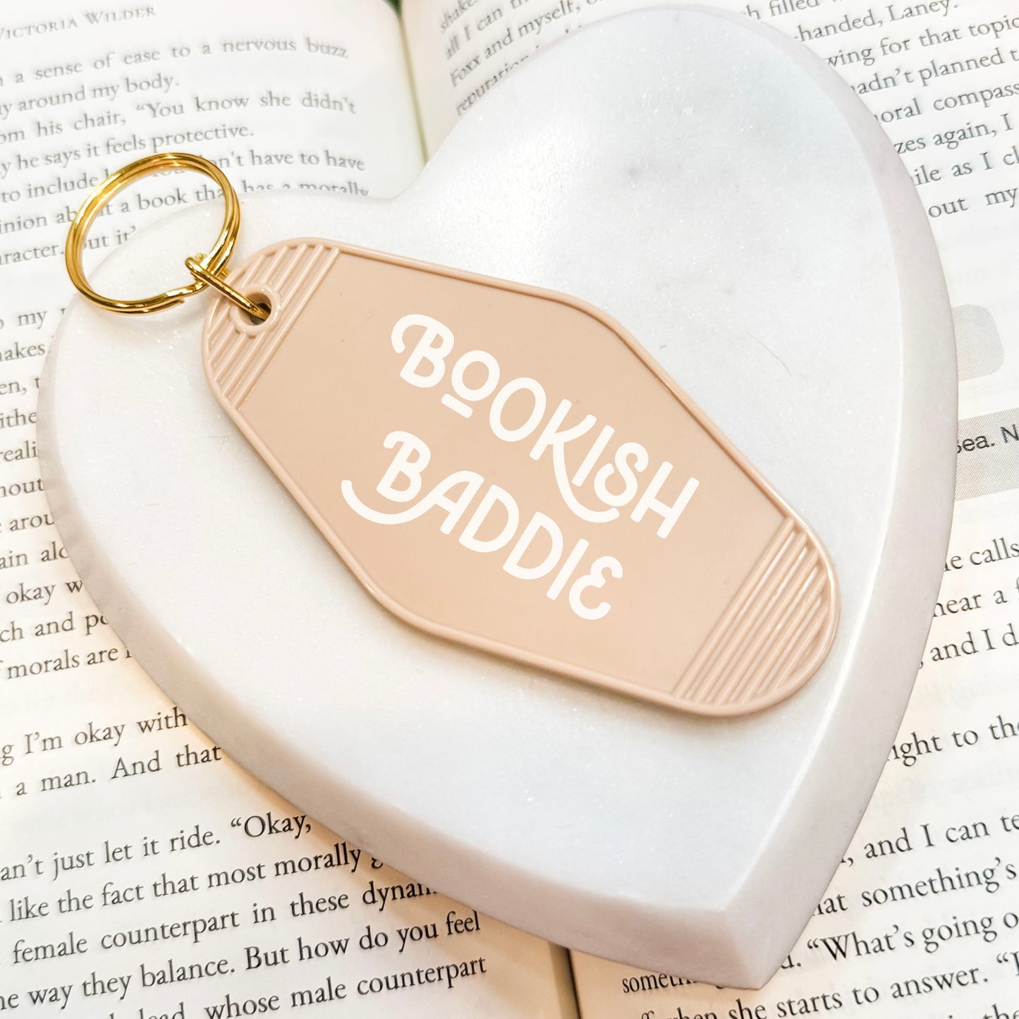 Bookish Baddie Retro Motel Keychain