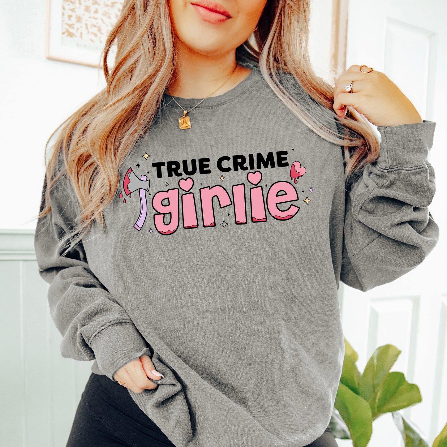 True Crime Girlie Lightweight Bookish Comfort Colors Sweater