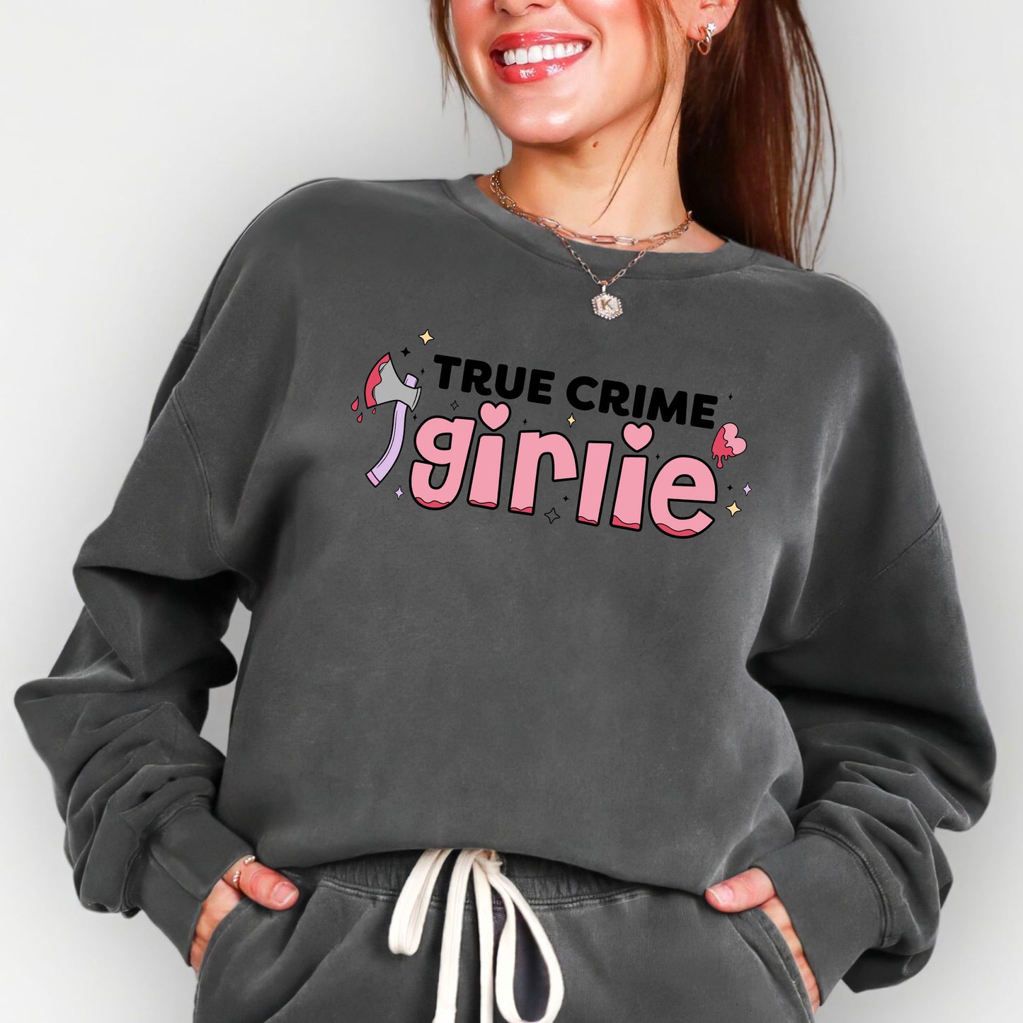 True Crime Girlie Lightweight Bookish Comfort Colors Sweater