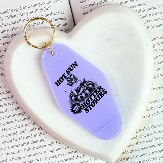 Hot Sun Hotter Stories Bookish Motel Keychain