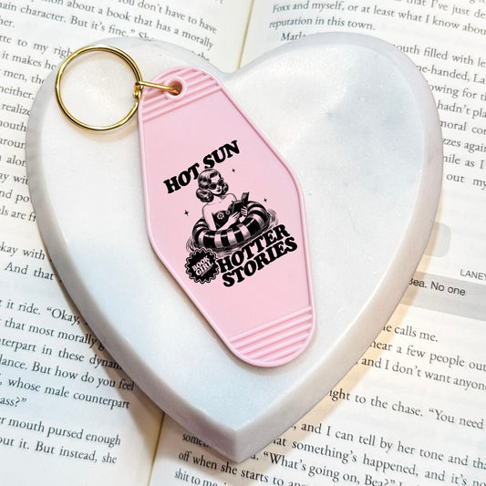 Hot Sun Hotter Stories Bookish Motel Keychain