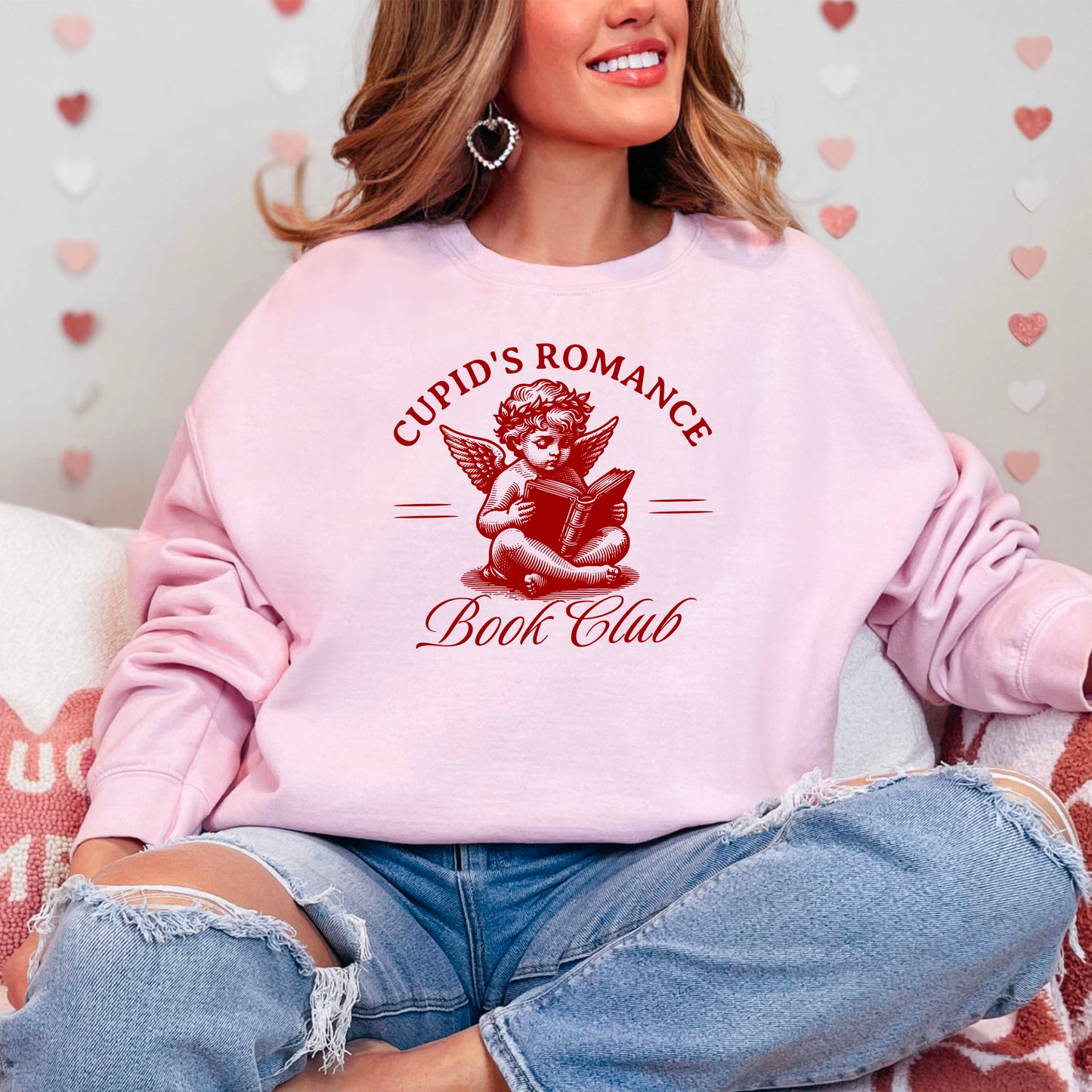 Cupid’s Romance Book Club Gildan Heavy Blend Crewneck Sweatshirt