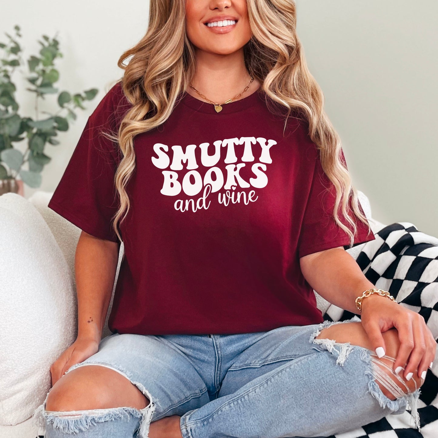 Smutty Books And Wine Gildan Softstyle Shirt