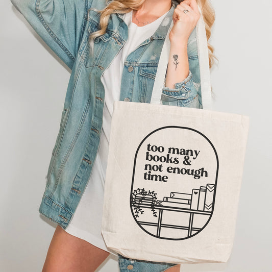 Too Many Books & Not Enough Time Canvas Tote Bag