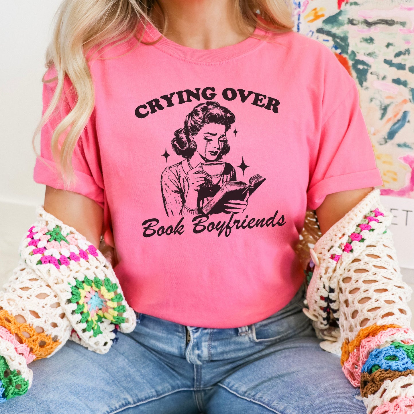 Crying Over Book Boyfriends Premium Shirt