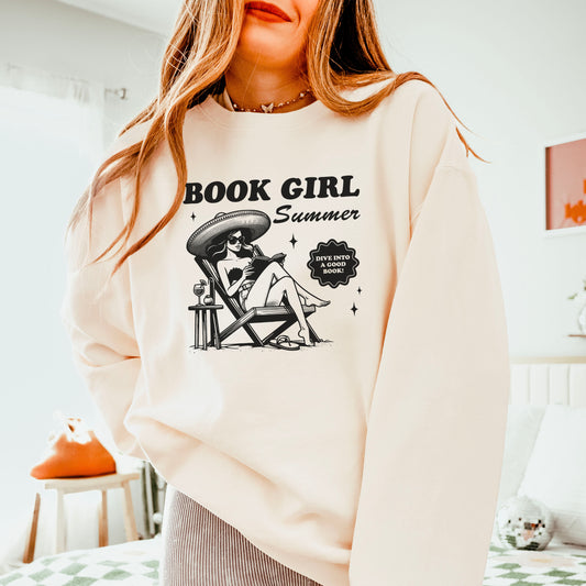 Book Girl Summer Lightweight Premium Comfort Colors Sweatshirt