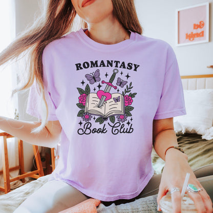 Romantasy Book Club Comfort Colors Cropped Shirt for Fantasy Readers