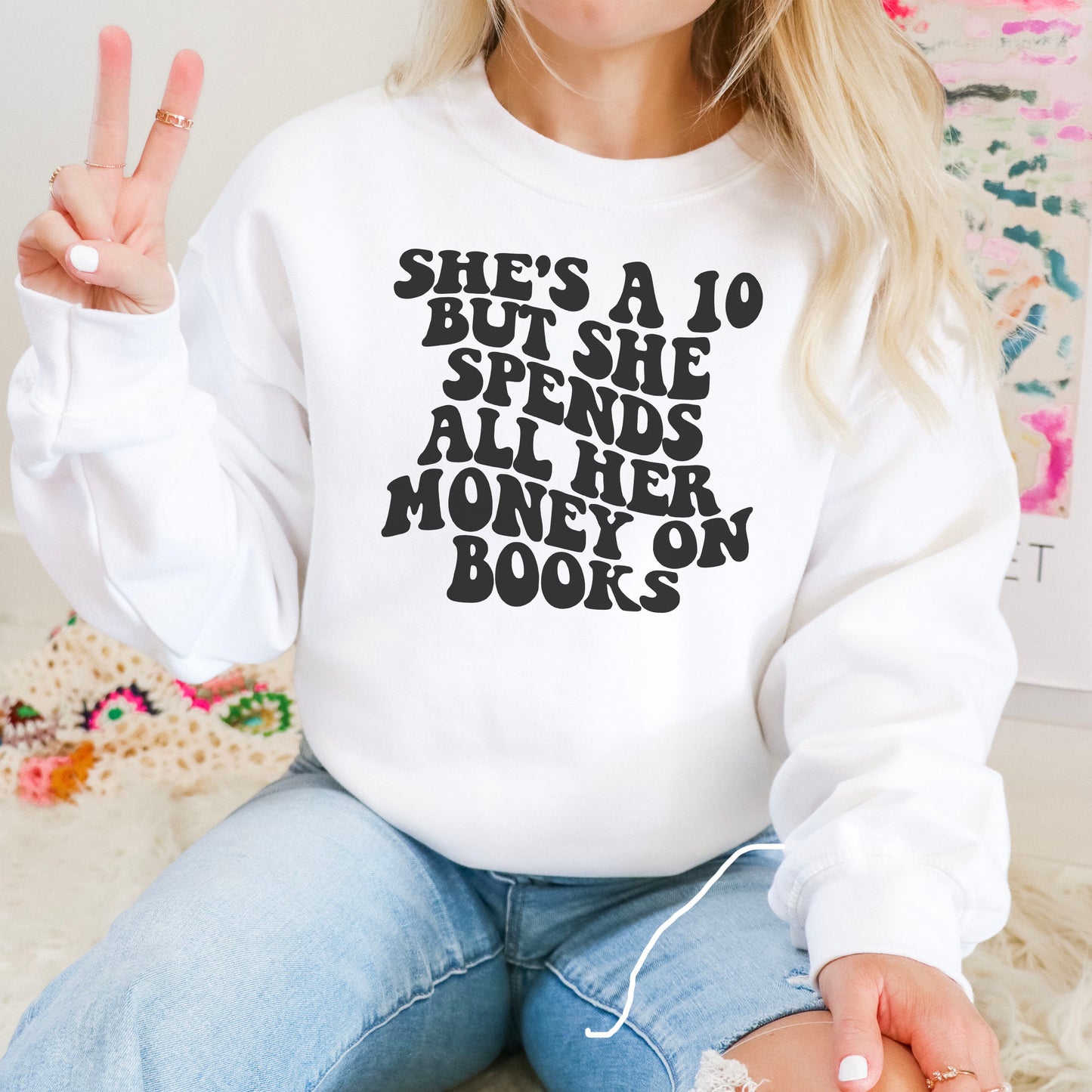 She’s a 10 But She Spends All Her Money on Books Comfort Colors Heavyweight Sweatshirt
