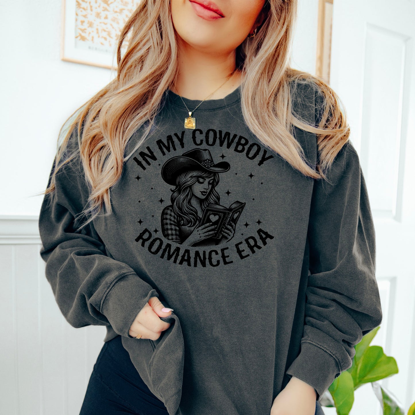 In My Cowboy Romance Era Comfort Colors Lightweight Sweater