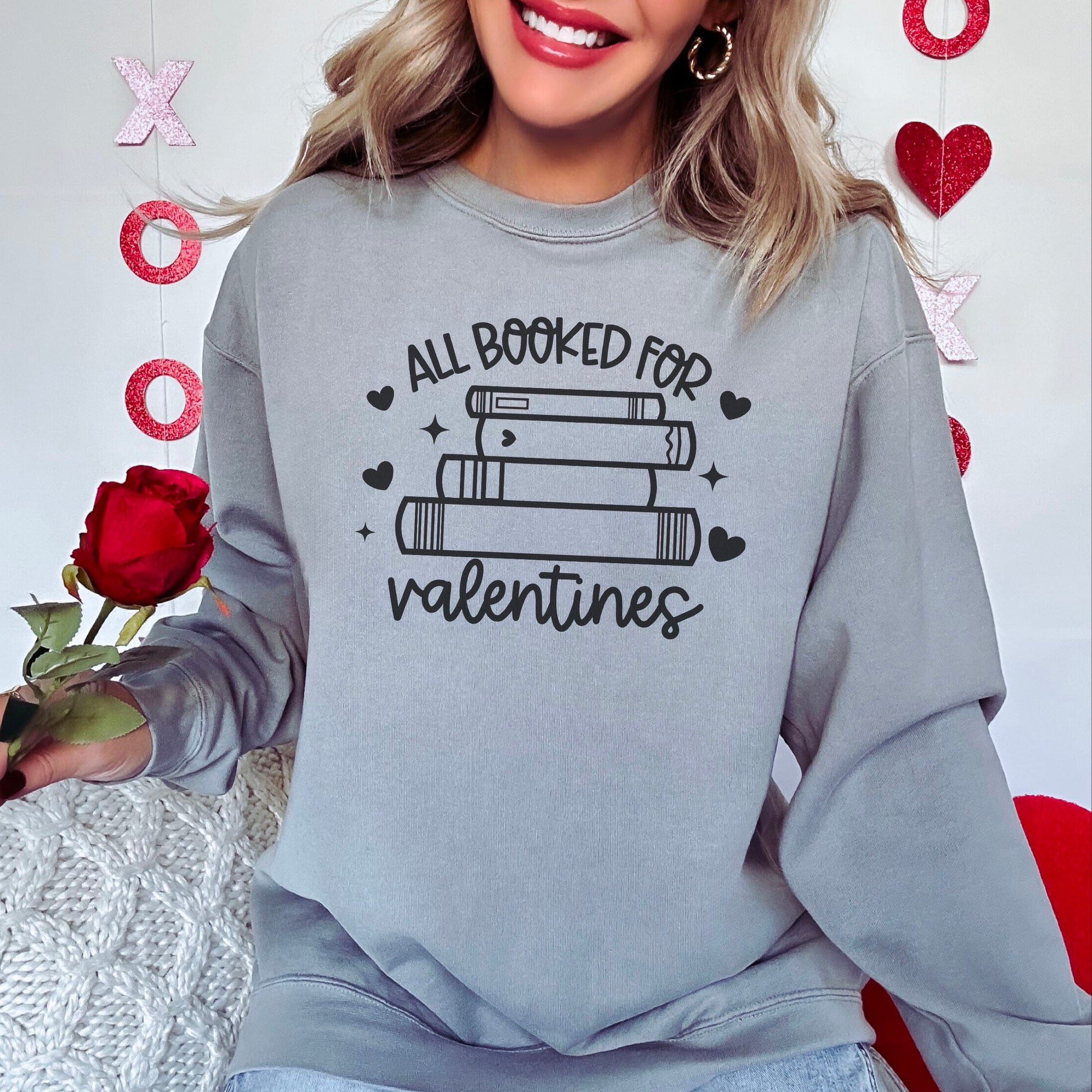 All Booked for Valentines Premium Sweatshirt - Natalia’s Design Studio