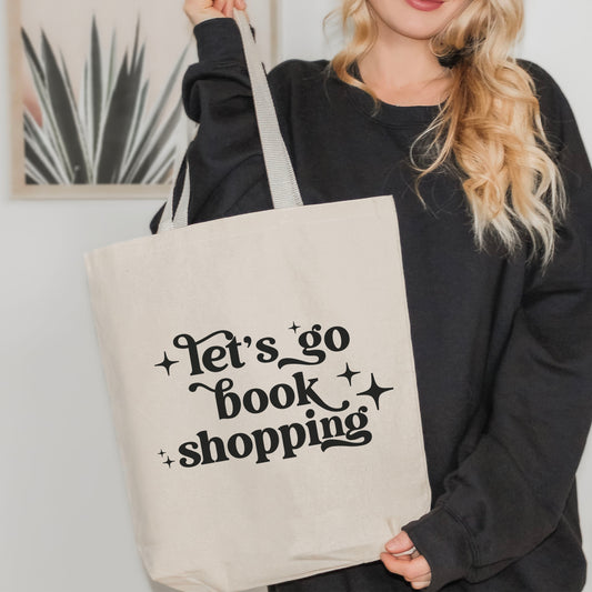 Let's Go Book Shopping Tote Bag - Natalia’s Design Studio