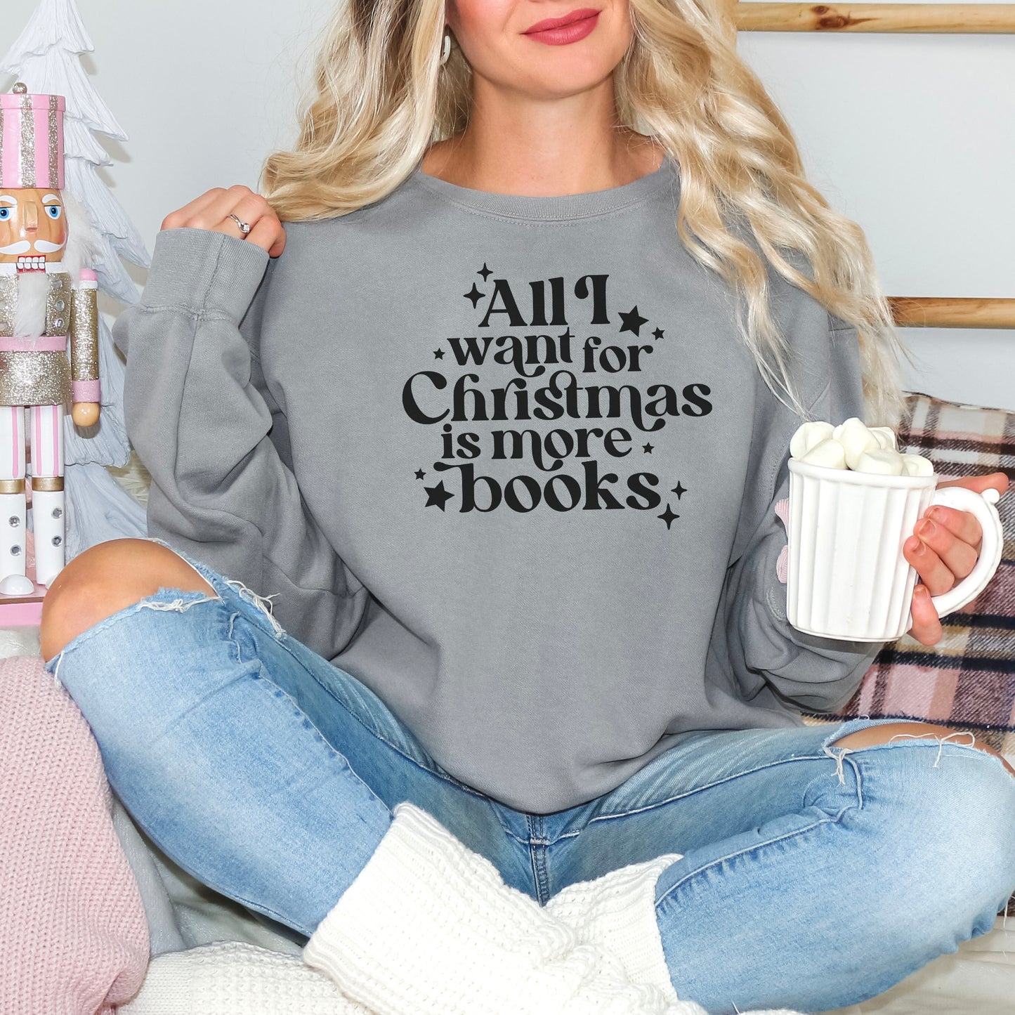 All I Want For Christmas Is More Books Premium Sweatshirt - Natalia’s Design Studio