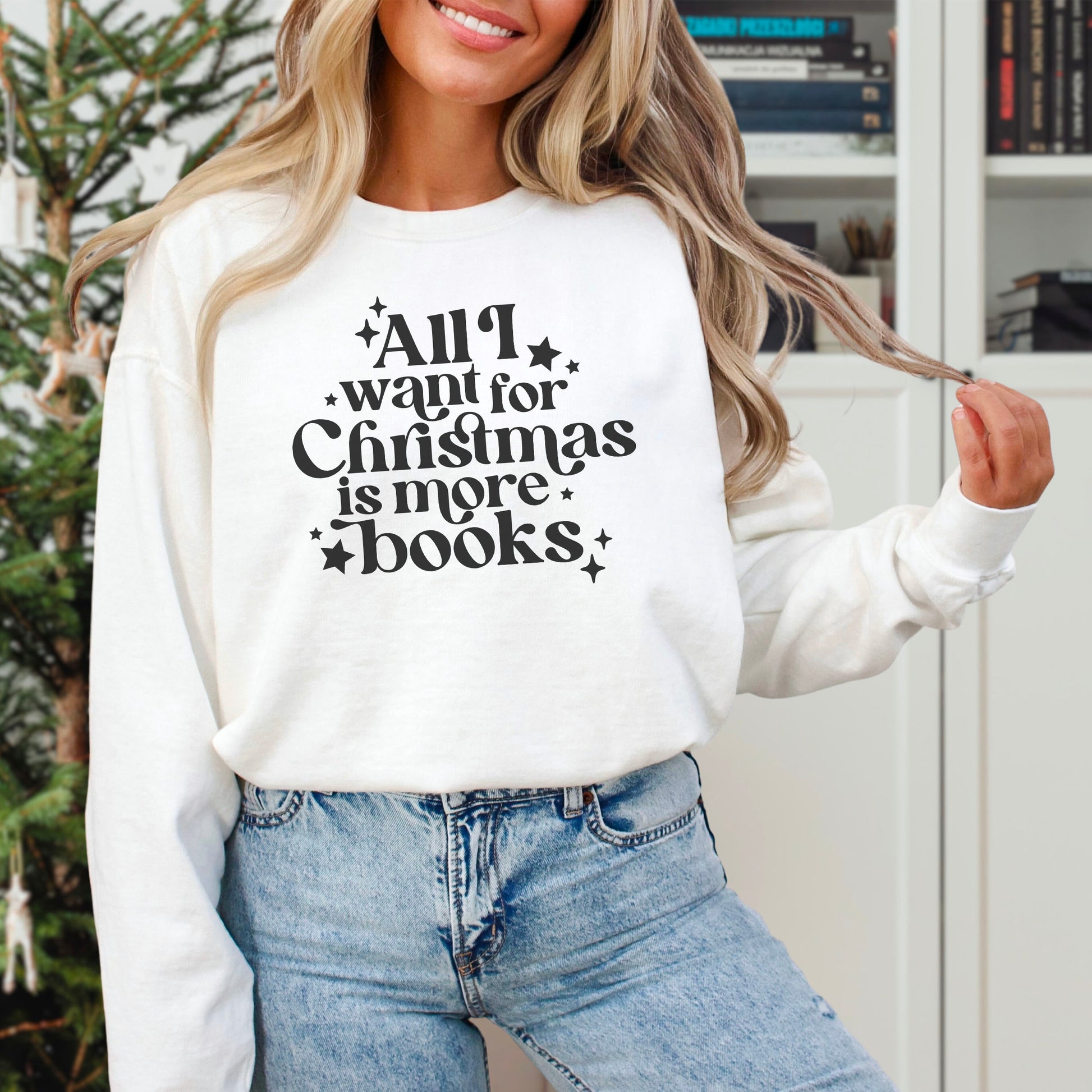 All I Want For Christmas Is More Books Premium Sweatshirt - Natalia’s Design Studio