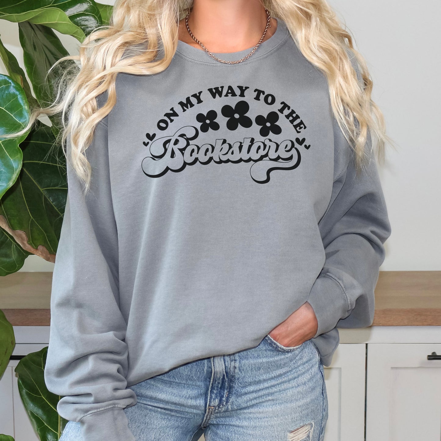 On My Way to the Bookstore Premium Comfort Colors Heavyweight Sweatshirt for Book Lovers