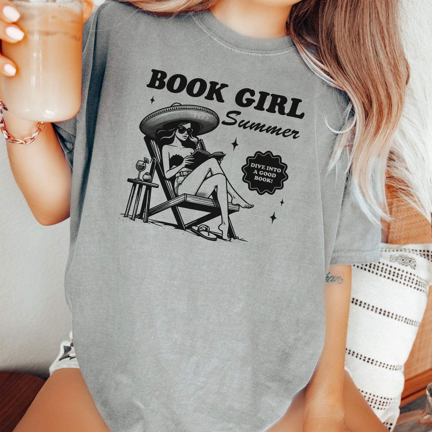 Book Girl Summer Retro Tee – Premium Comfort Colors Shirt for Book Lovers
