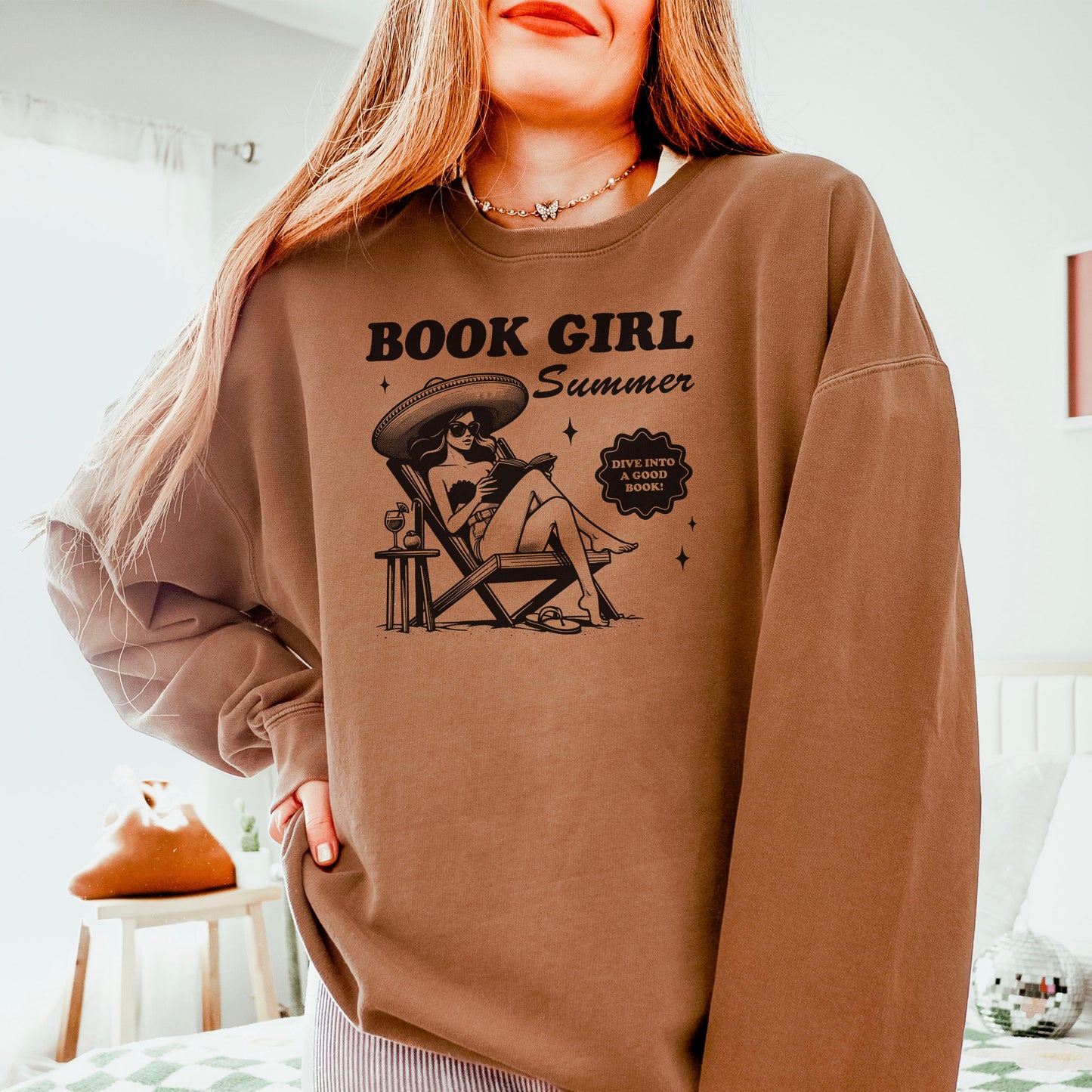 Book Girl Summer Lightweight Premium Comfort Colors Sweatshirt
