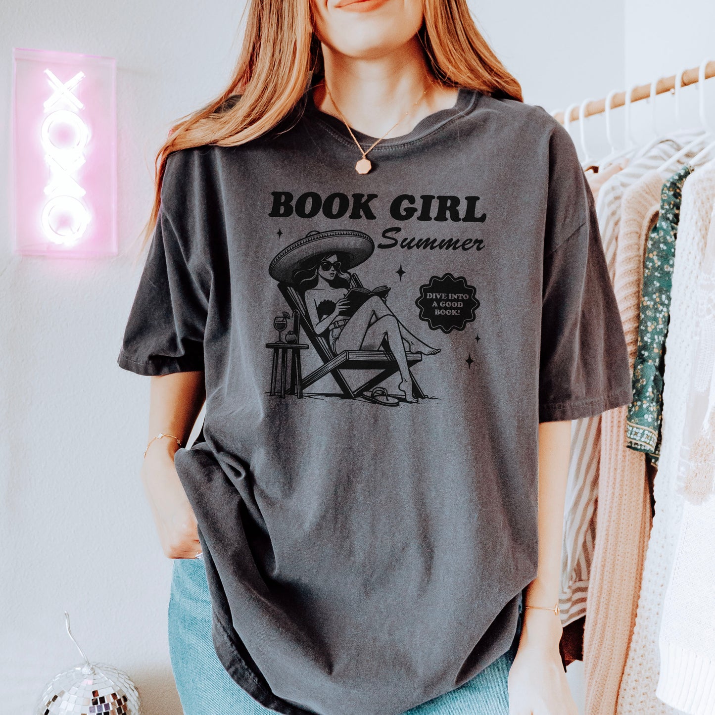 Book Girl Summer Retro Tee – Premium Comfort Colors Shirt for Book Lovers