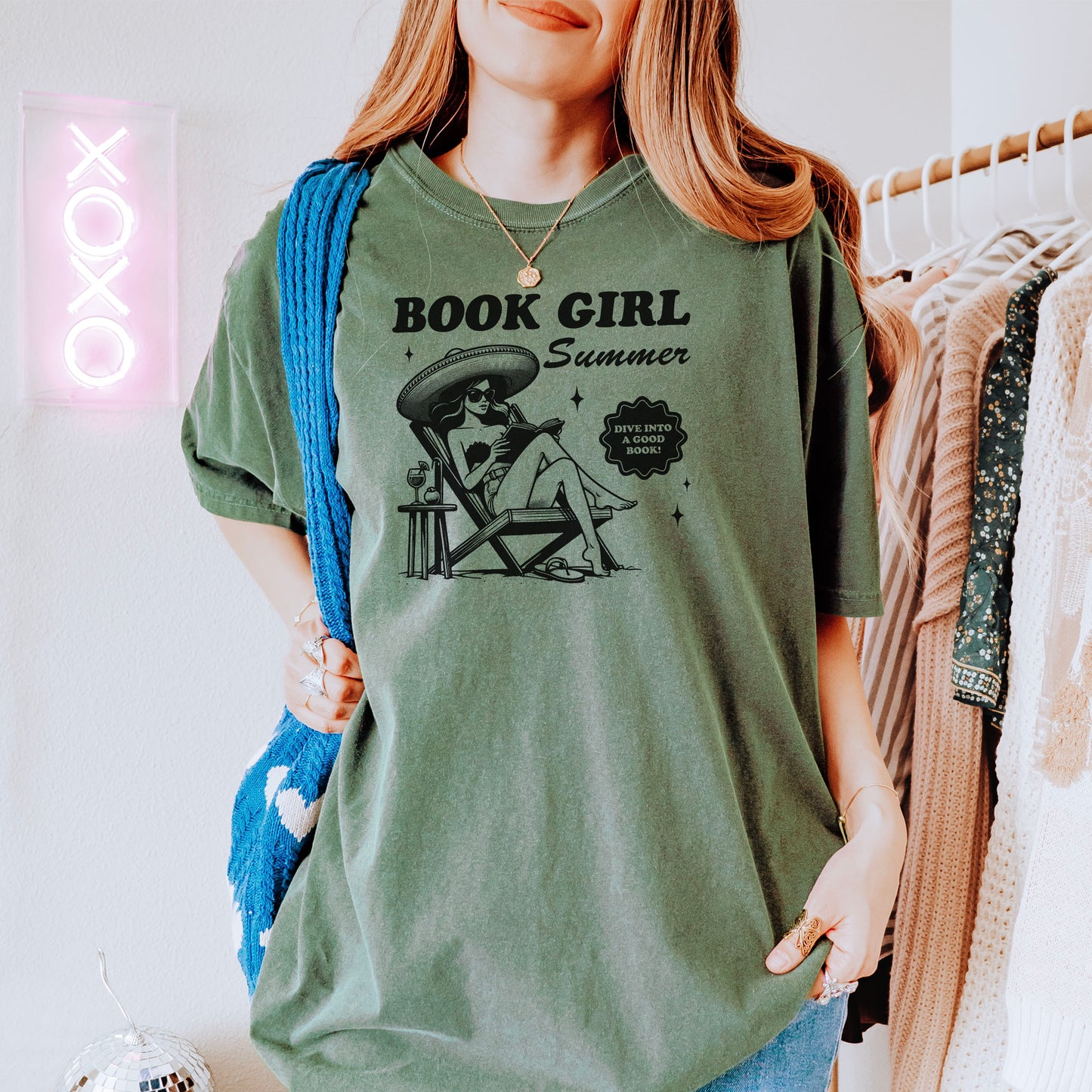 Book Girl Summer Retro Tee – Premium Comfort Colors Shirt for Book Lovers