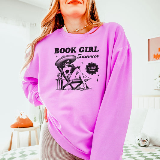 Book Girl Summer Lightweight Premium Comfort Colors Sweatshirt