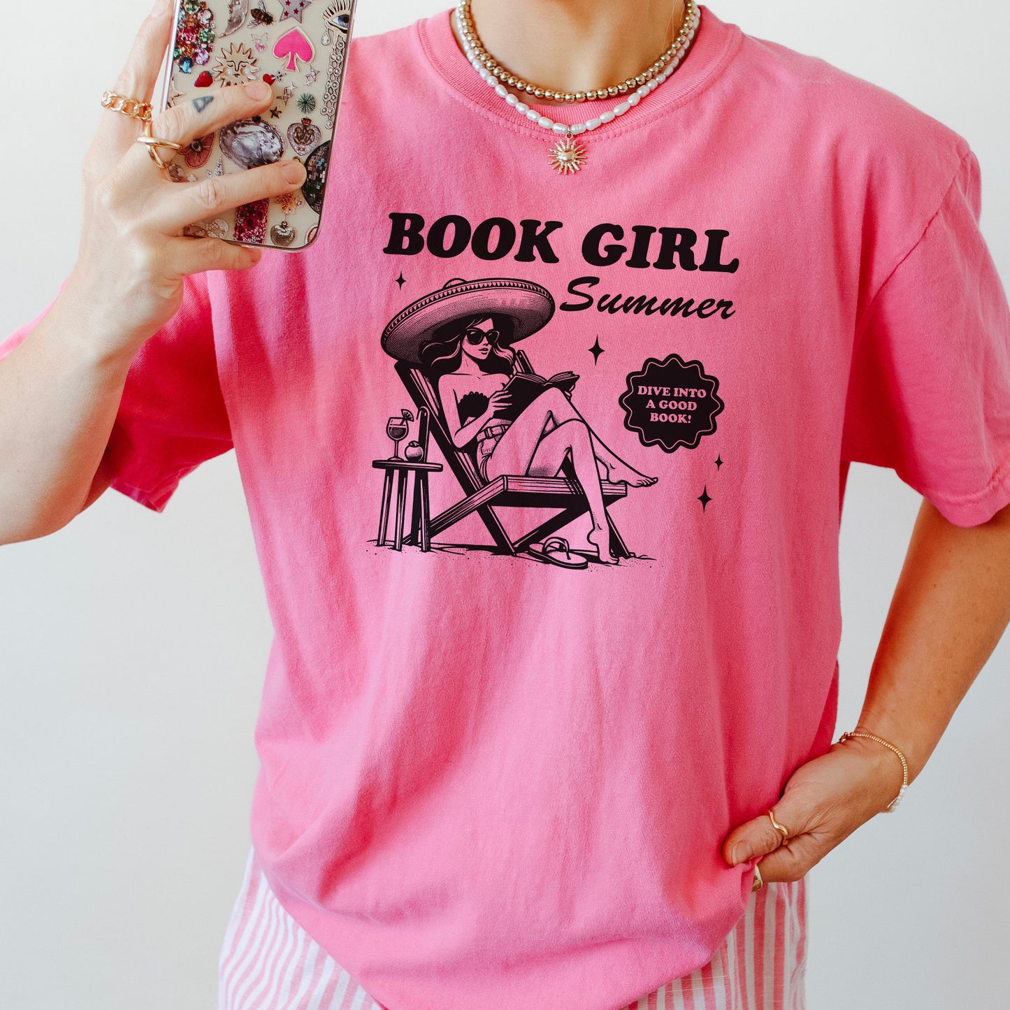 Book Girl Summer Retro Tee – Premium Comfort Colors Shirt for Book Lovers