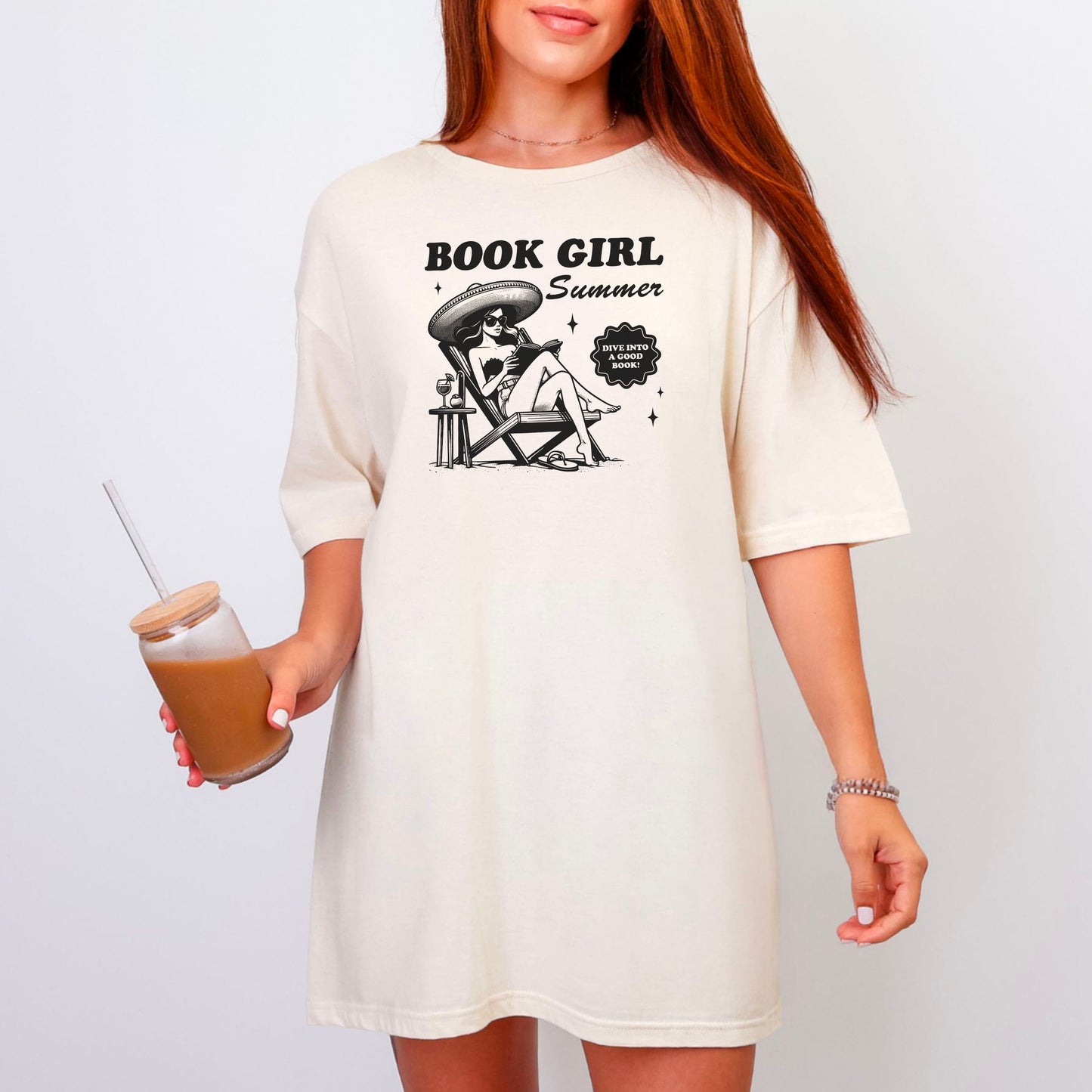 Book Girl Summer Retro Tee – Premium Comfort Colors Shirt for Book Lovers