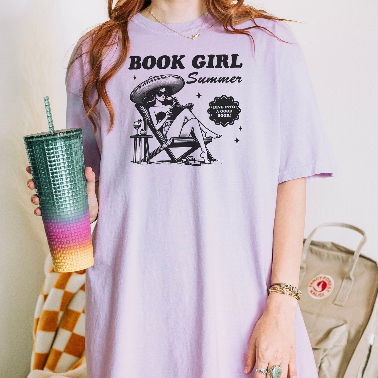 Book Girl Summer Retro Tee – Premium Comfort Colors Shirt for Book Lovers