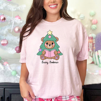 Beary Bookmas Heavyweight Comfort Colors Shirt