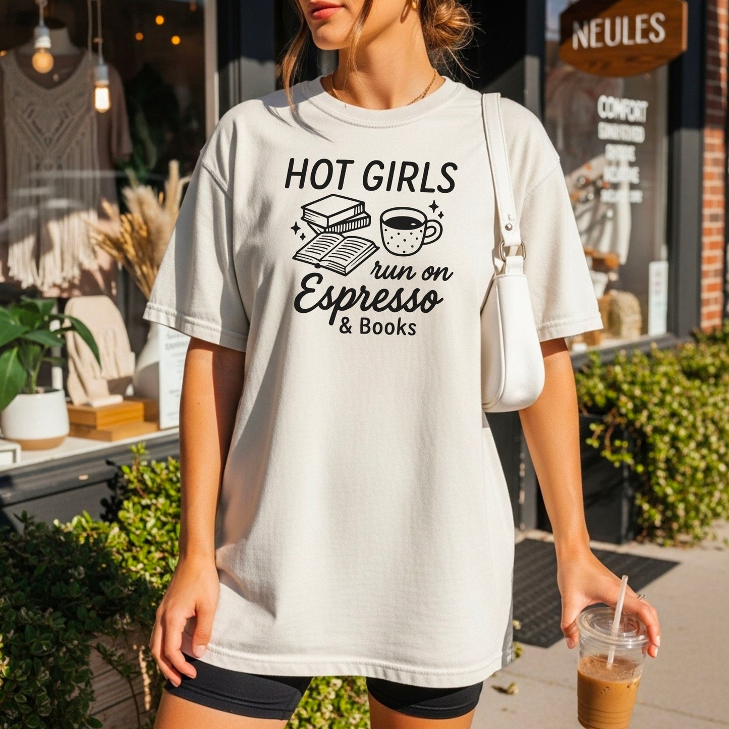 Hot Girls Run On Espresso And Books Heavyweight Comfort Colors Shirt