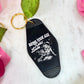 Bring Your Ass Kickin’ Books Retro Motel Keychain