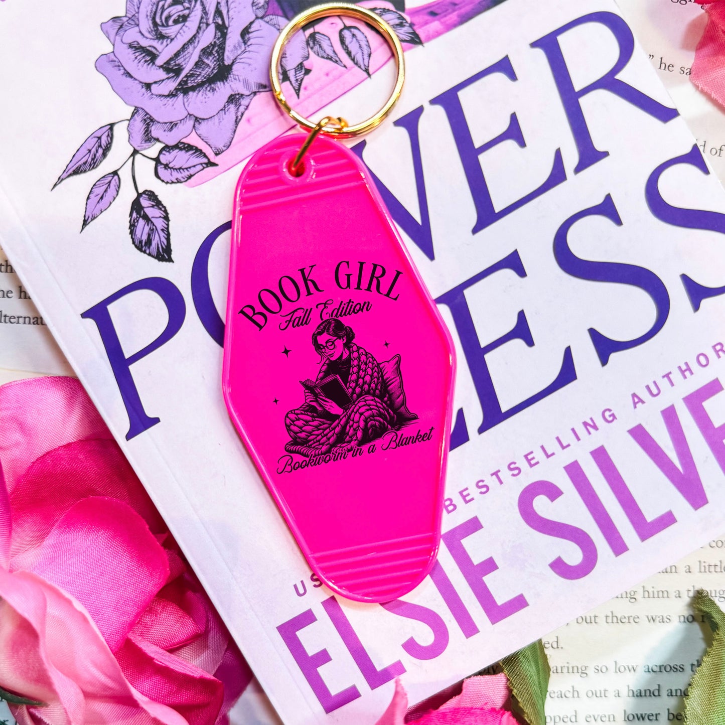 Book Girl Fall Edition Motel Keychain - Perfect for Book Lovers