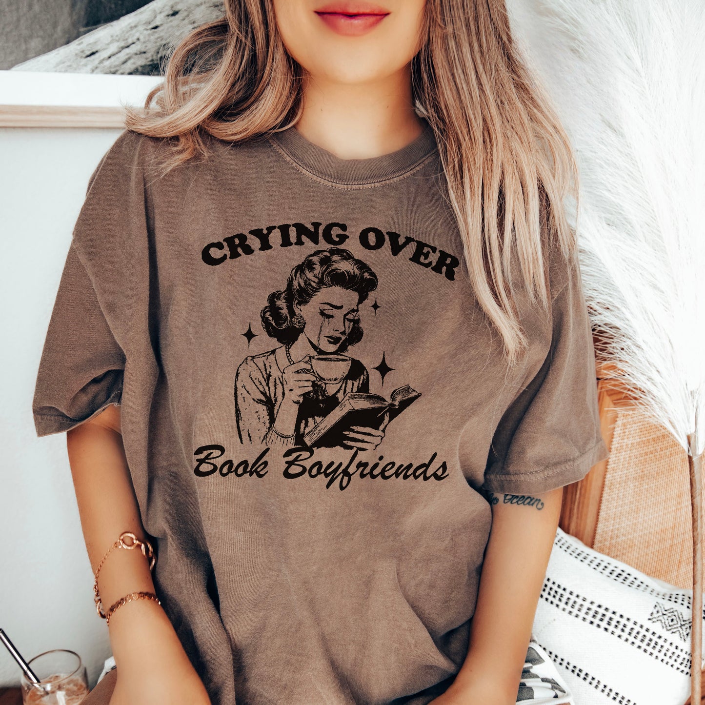 Crying Over Book Boyfriends Premium Shirt