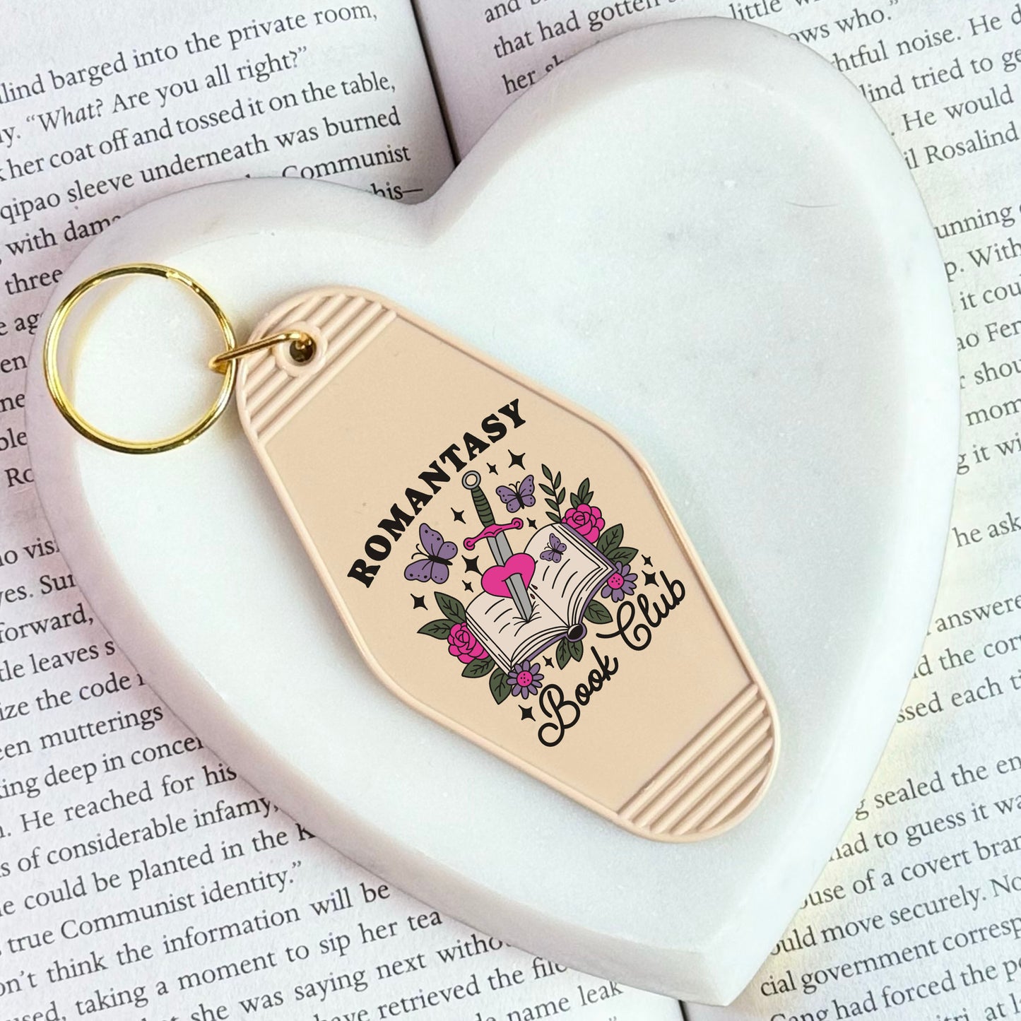 Romantasy Book Club Motel Keychain