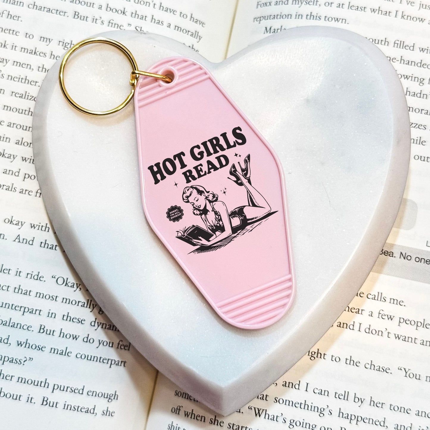 Hot Girls Read Motel Keychain