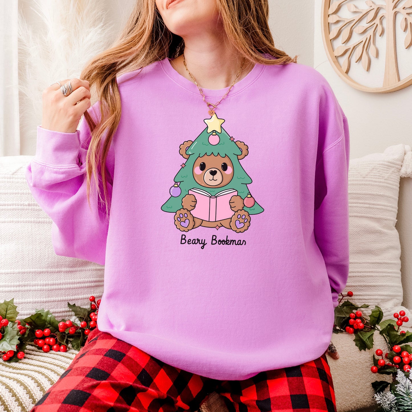Beary Bookmas Lightweight Comfort Colors Sweatshirt