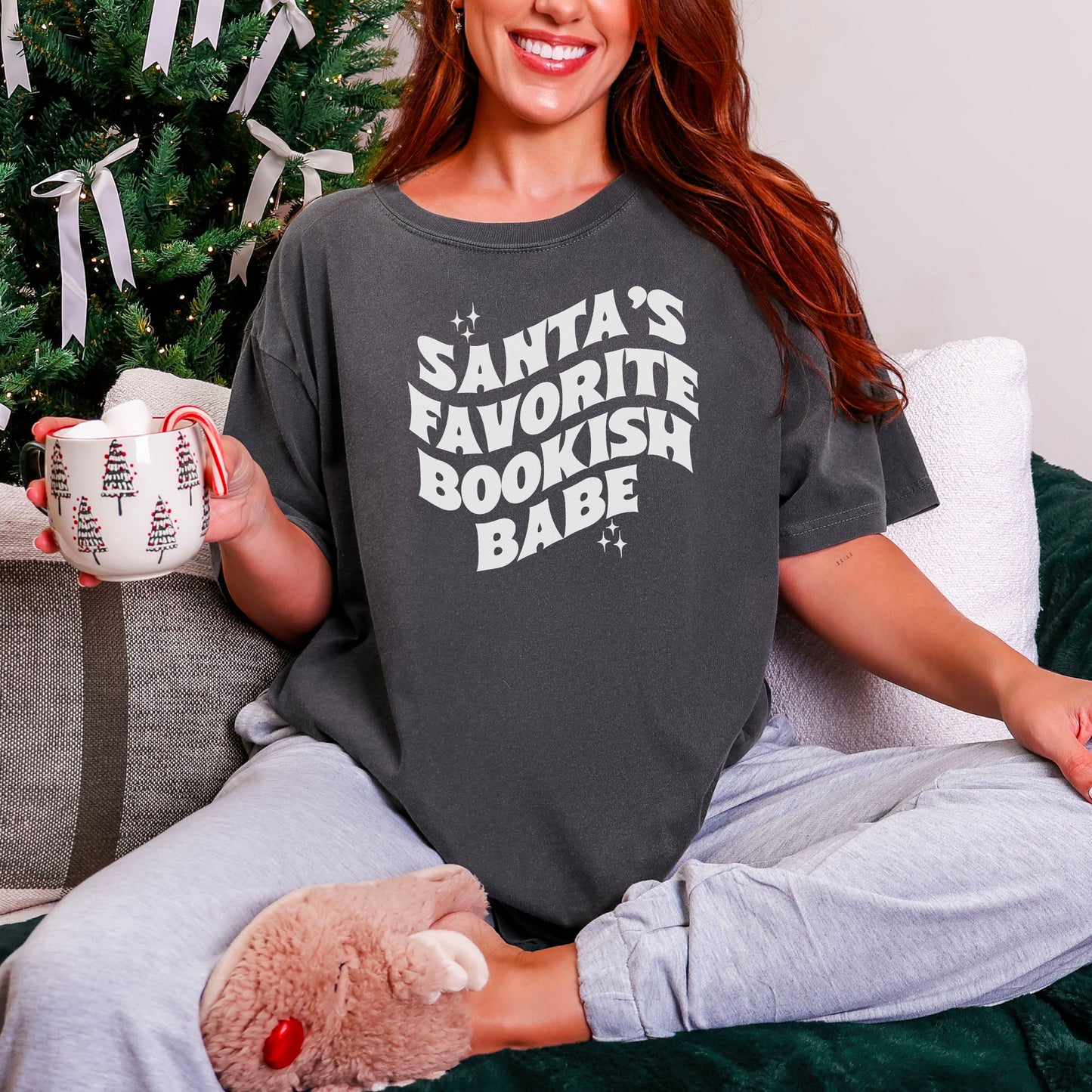 Santa’s Favorite Bookish Babe Heavyweight Comfort Colors Shirt
