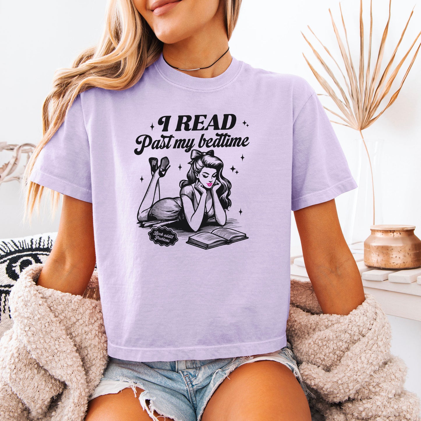 I Read Past My Bedtime Heavyweight Comfort Colors Boxy Cropped Shirt