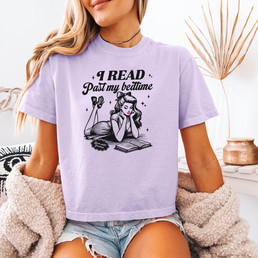 I Read Past My Bedtime Heavyweight Comfort Colors Boxy Cropped Shirt