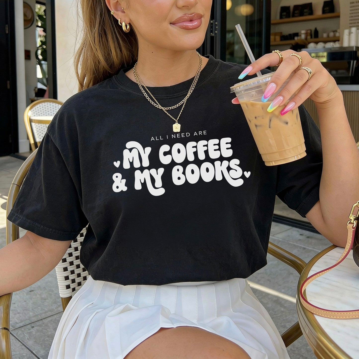 All I Need Are My Coffee & My Books Heavyweight Comfort Colors Shirt