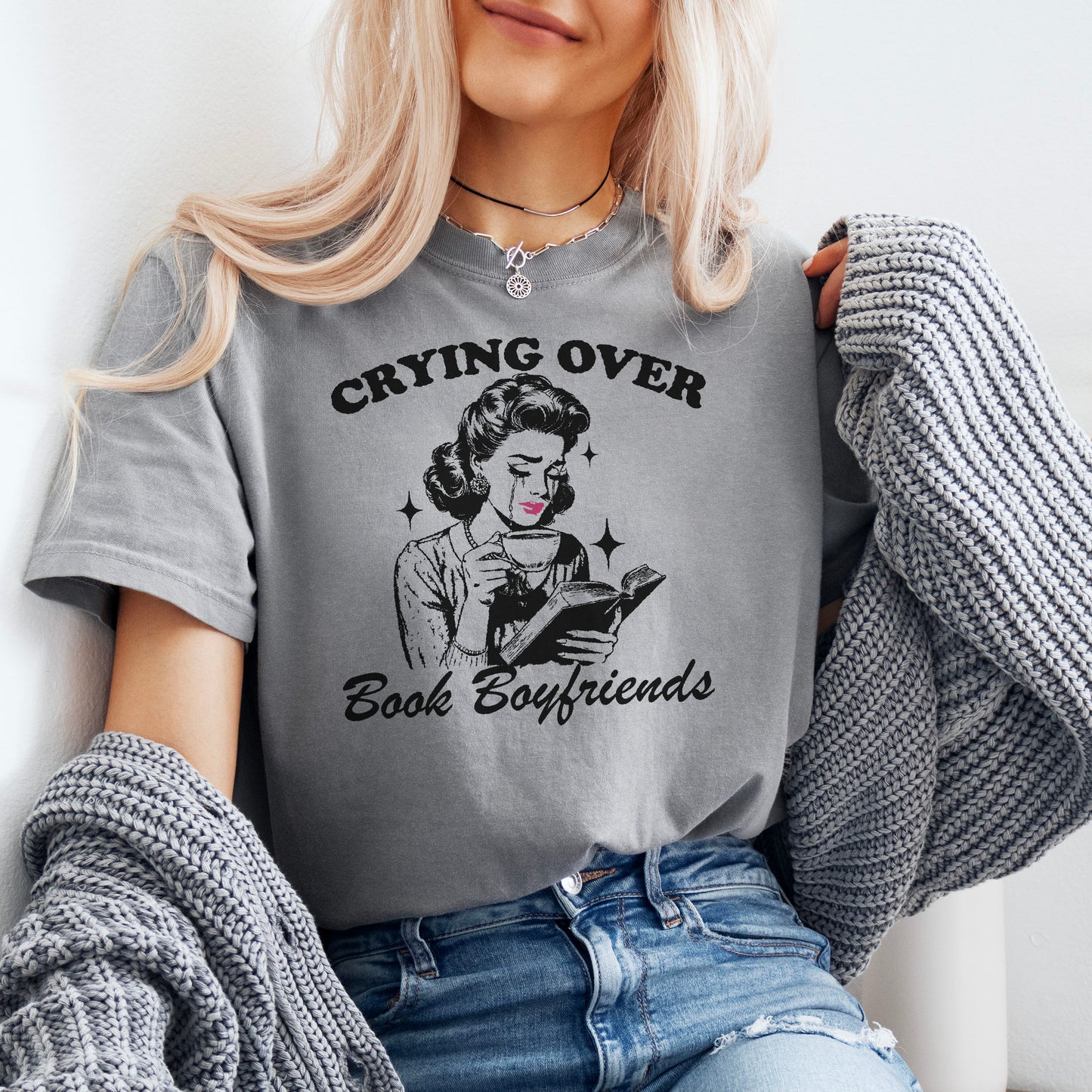Crying Over Book Boyfriends Premium Shirt