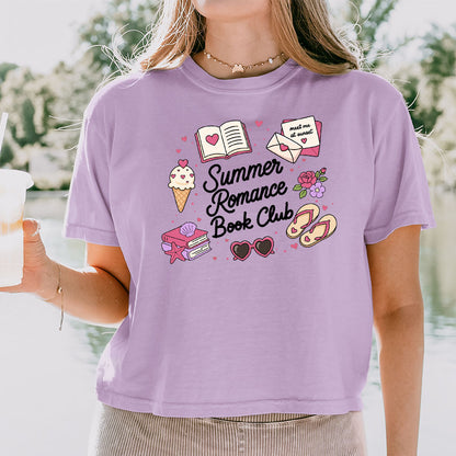 Summer Romance Book Club Heavyweight Comfort Colors Boxy Cropped Shirt