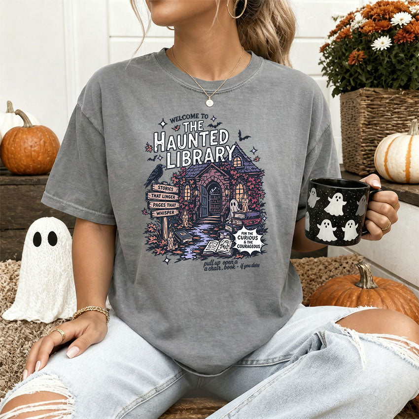 The Haunted Library Heavyweight Comfort Colors Shirt