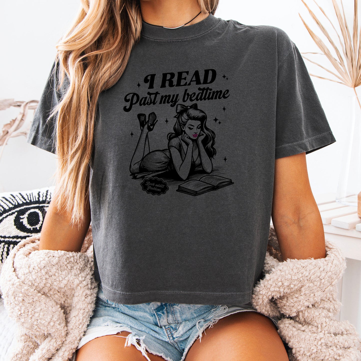I Read Past My Bedtime Heavyweight Comfort Colors Boxy Cropped Shirt