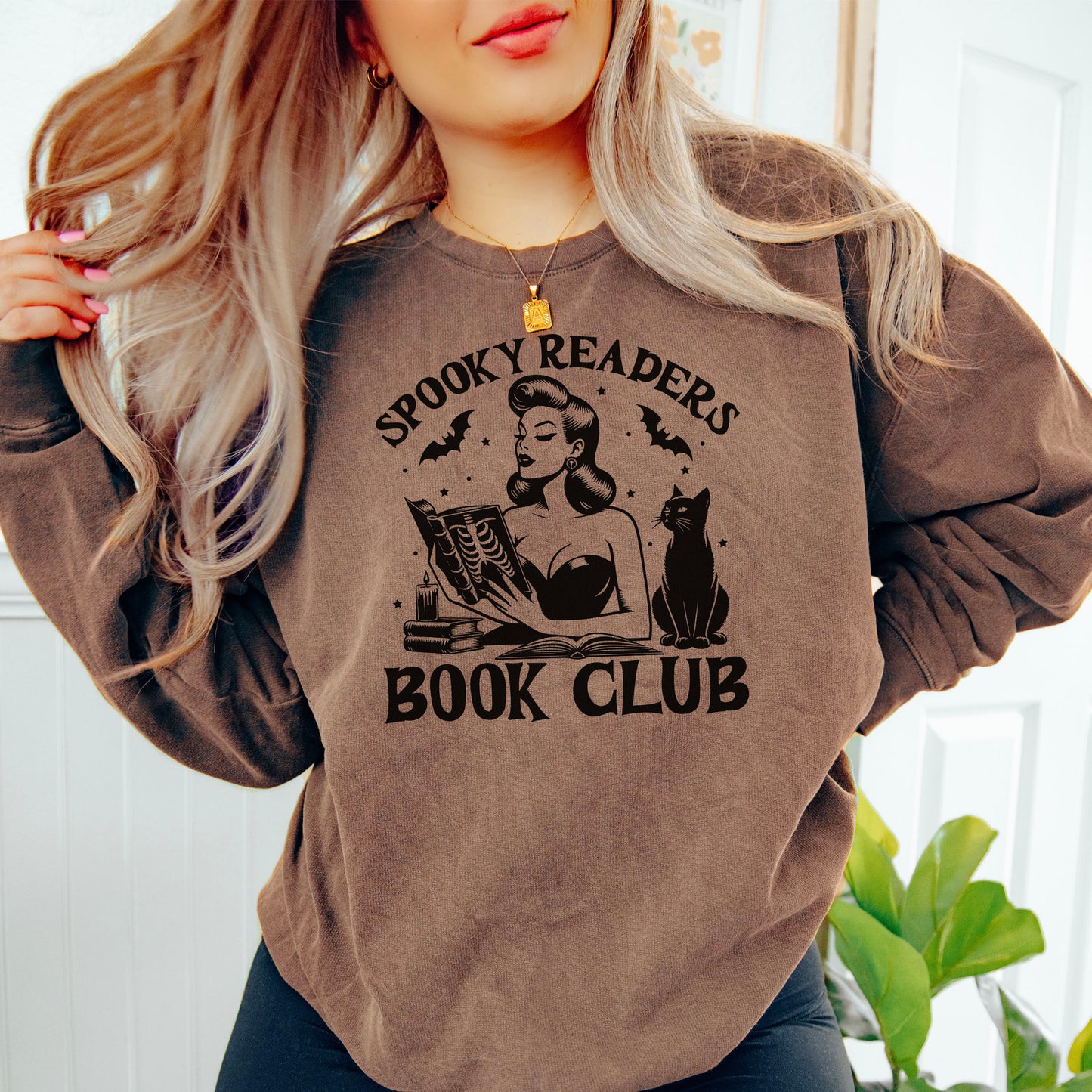 Spooky Readers Book Club Lightweight Sweatshirt | Fall Bookish Comfort Colors Pullover