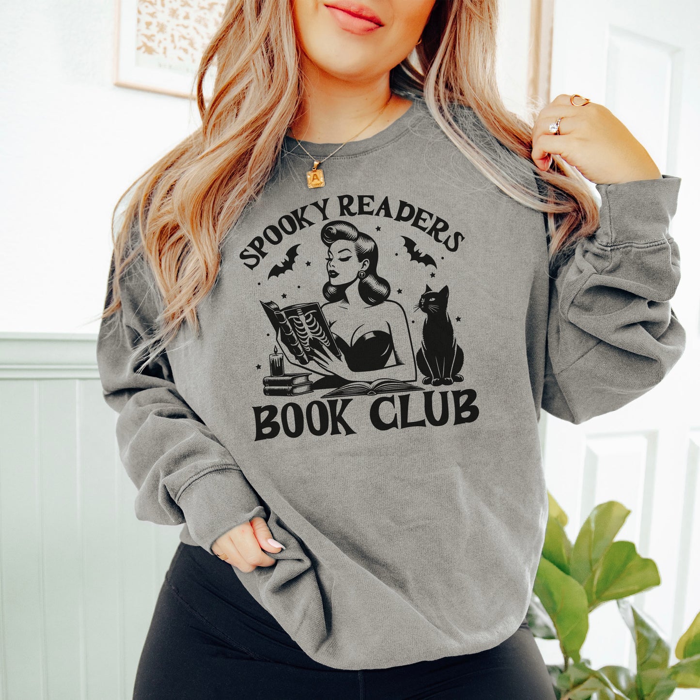 Spooky Readers Book Club Lightweight Sweatshirt | Fall Bookish Comfort Colors Pullover