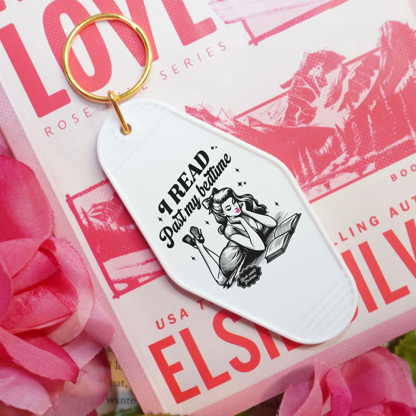 I Read Past My Bedtime Motel Keychain