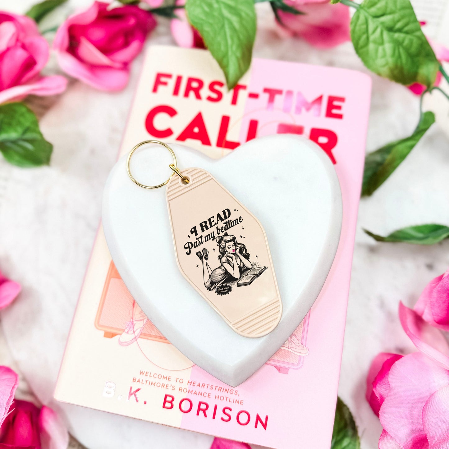 I Read Past My Bedtime Motel Keychain