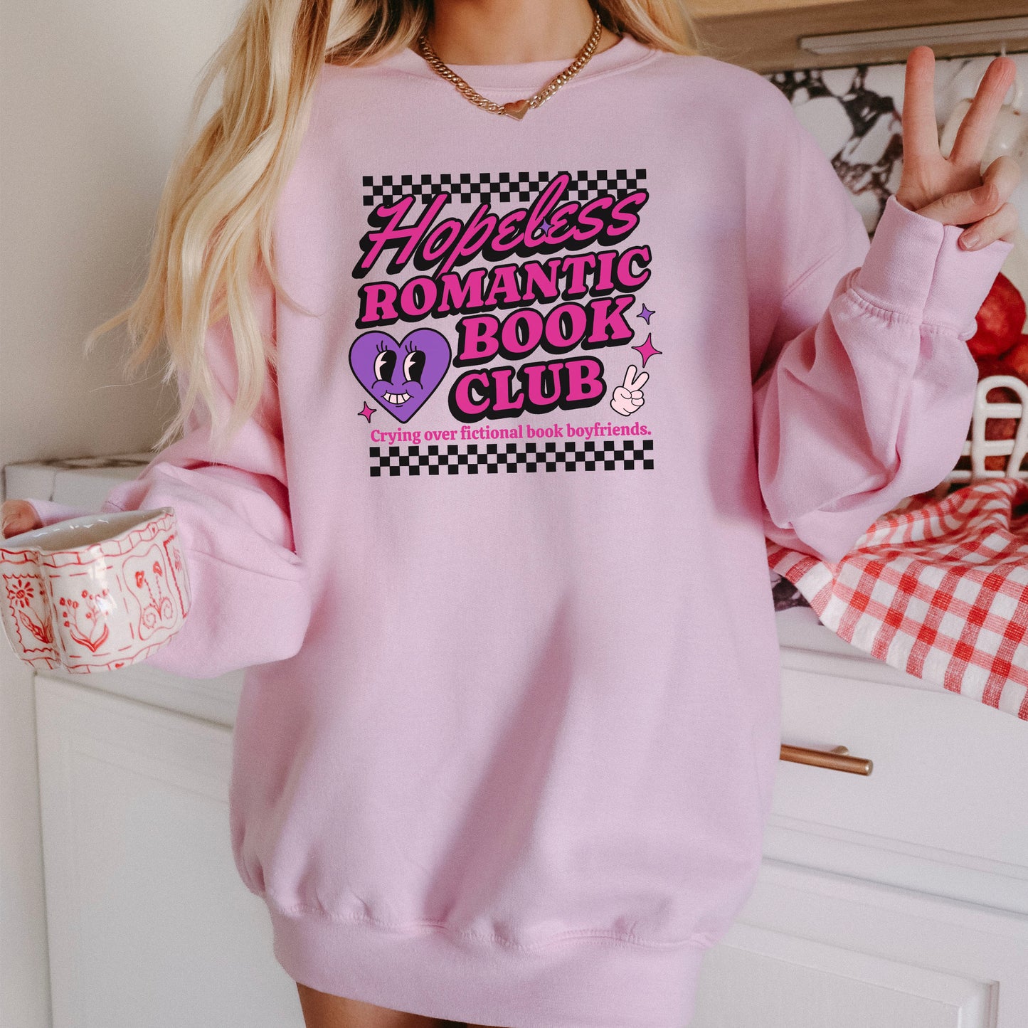 Hopeless Romantic Book Club Gildan Heavy Blend Crewneck Sweatshirt