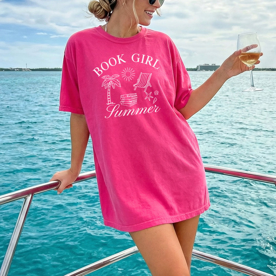 Book Girl Summer Gildan Softsyle Shirt
